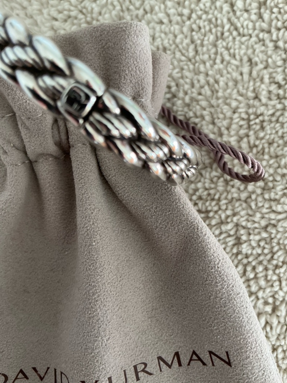 David Yurman Silver Woven Cable Bracelet - Picture 3 of 7